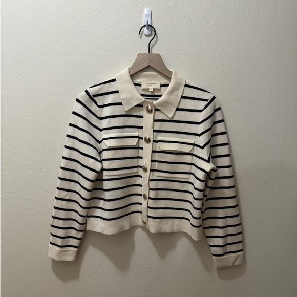 Sézane RARE Betty Cardigan in Ecru / Navy Stripes Size S - Picture 2 of 3
